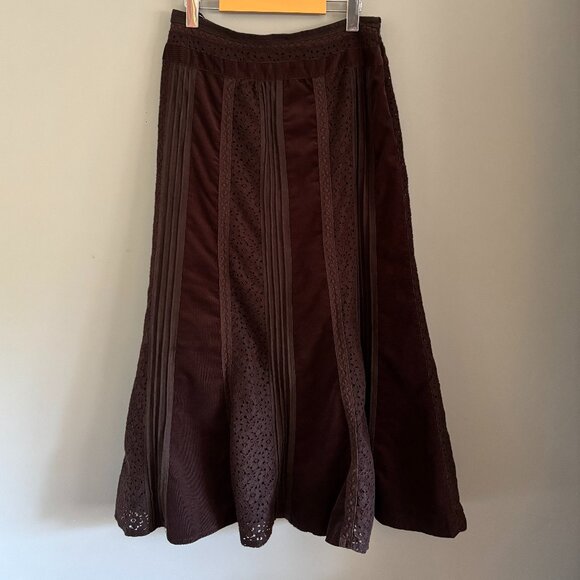 Y2K Chocolate Patchwork Maxi Skirt - Picture 1 of 8